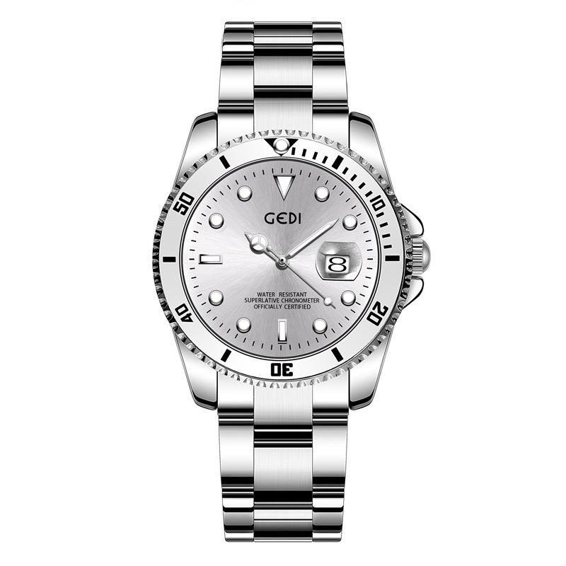 Luminous Calendar Business Watch Women'S Waterproof Steel Belt Quartz Watch Men'S Green Water Ghost Watch Stainless Steel