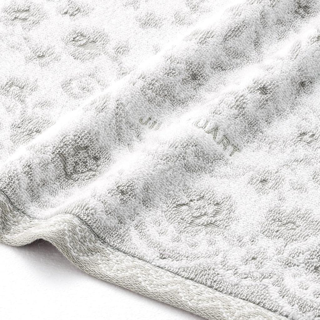 JILL STUART Dolce Bath Towel, Gray, Floral, No-Twist Fluffy Cotton, 58-1883350, Approx. 60 x 120 cm
