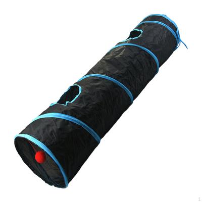 Cat Tunnel Pet Crawl Tube Portable Tunnels with Toy Ball Crinkle Playing Tent Cats Interactive