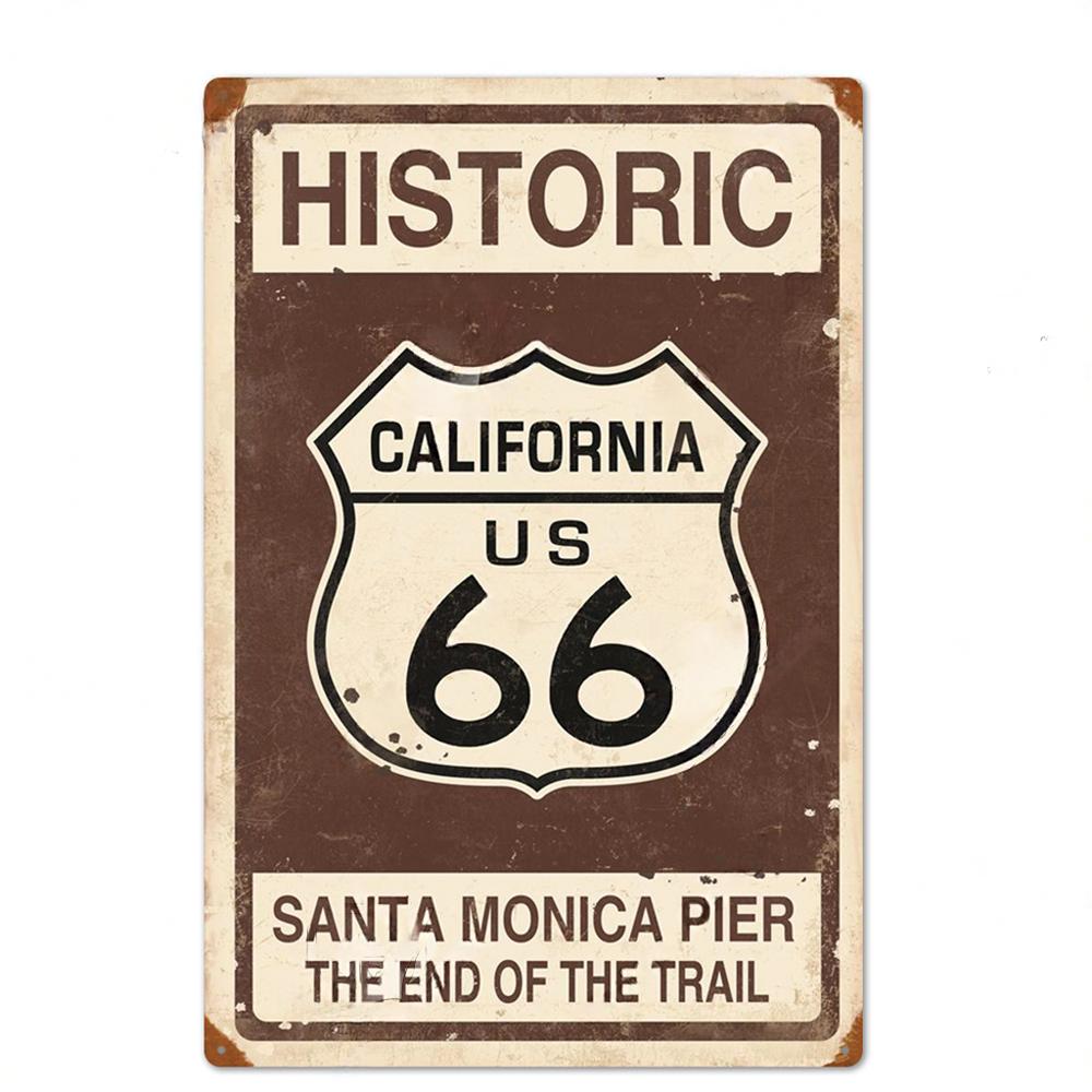Vintage Metal Tin Signs Route 66 Posters Decor Metal Sign Plaque Vintage Retro Garage Wall Decor Fo Bar Club