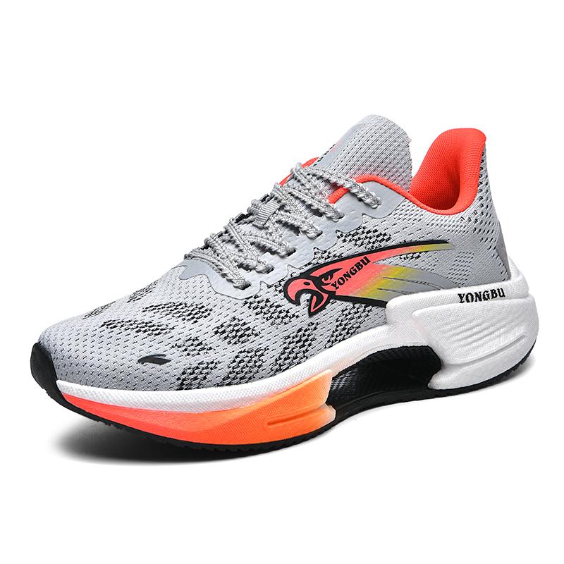 

Новая плетеная сетчатая поверхность, студенческие дышащие и амортизирующие повседневные спортивные туфли, спортивные беговые мужские с карбоновой пластиной 45
