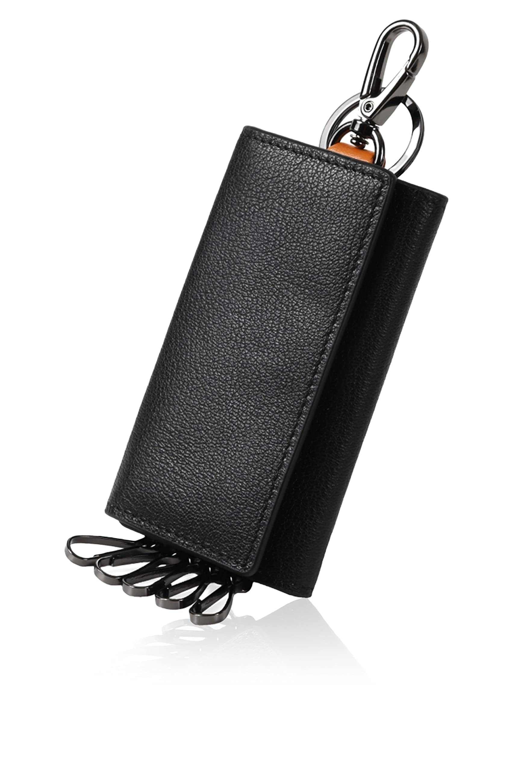 

LASIEM Genuine Leather Key Case with 5 Key Rings for Car Keys Men s (Black) чорний