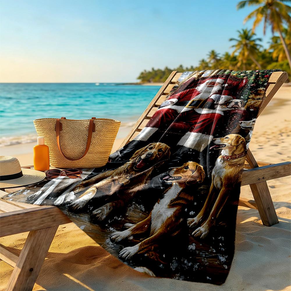Christmas Beach Towel Soft Durable Quick-Dry Comfortable Lightweight Perfect for Traveling Yoga Camping and Swimming