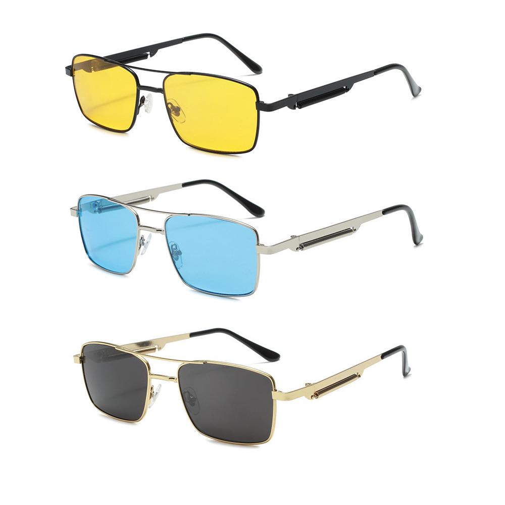 Spring Style 3Pcs/set Rectangle Sunglasses Fashion Metal Frame Women Men Ellipse Sun Glasses for Female Male Square Sunglasses
