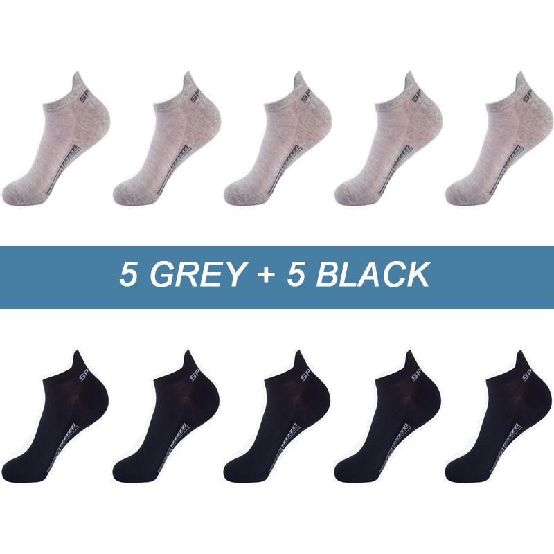 10Pairs/lot High Quality Men Socks Breathable Cotton Sports Boat Sock Mesh Casual Athletic Summer Thin Cut Short Sox Sokken Size 38-45