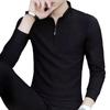 Men's Trendy Slim Fit Long-Sleeve POLO T-Shirt, Solid Color Casual Business Top