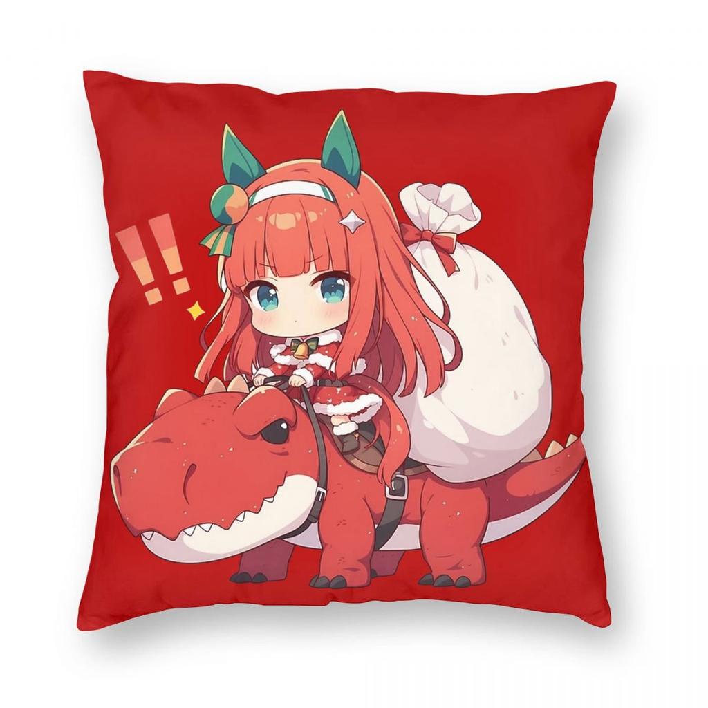Gold Ship Christmas Pillowcase Double-sided Printing Cushion Cover Decorative Uma Musume Anime Throw Pillow Case Cover