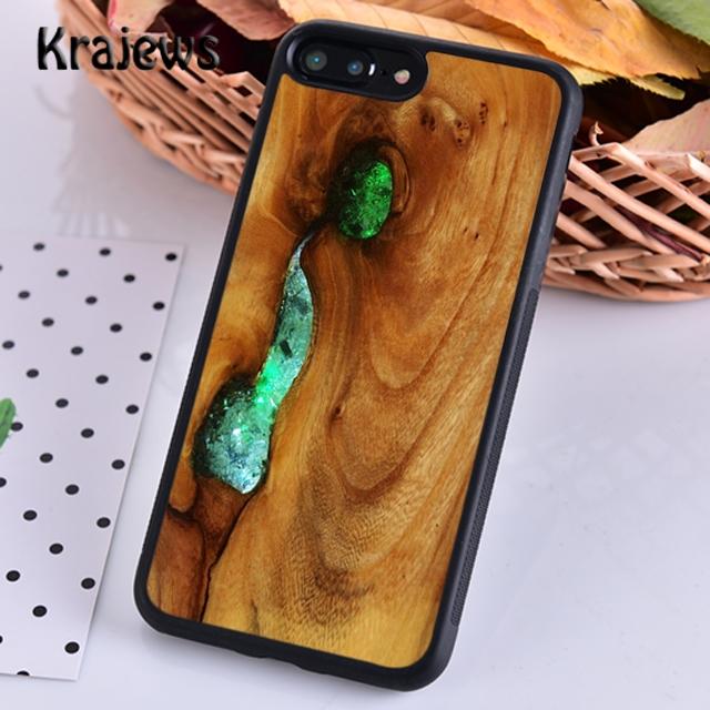 Krajews Wood Resin Marble Soft Phone Case Cover For iPhone 14 5 6s 7 8 Plus X XR XS 11 12 13 Pro Max Samsung Galaxy S21 S22ultra