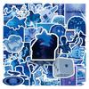 10/30/50pcs Vintage Low Pixel Blue Art Stickers INS Style Graffiti Decal DIY Luggage Scrapbook Journal Aesthetic Cartoon Sticker