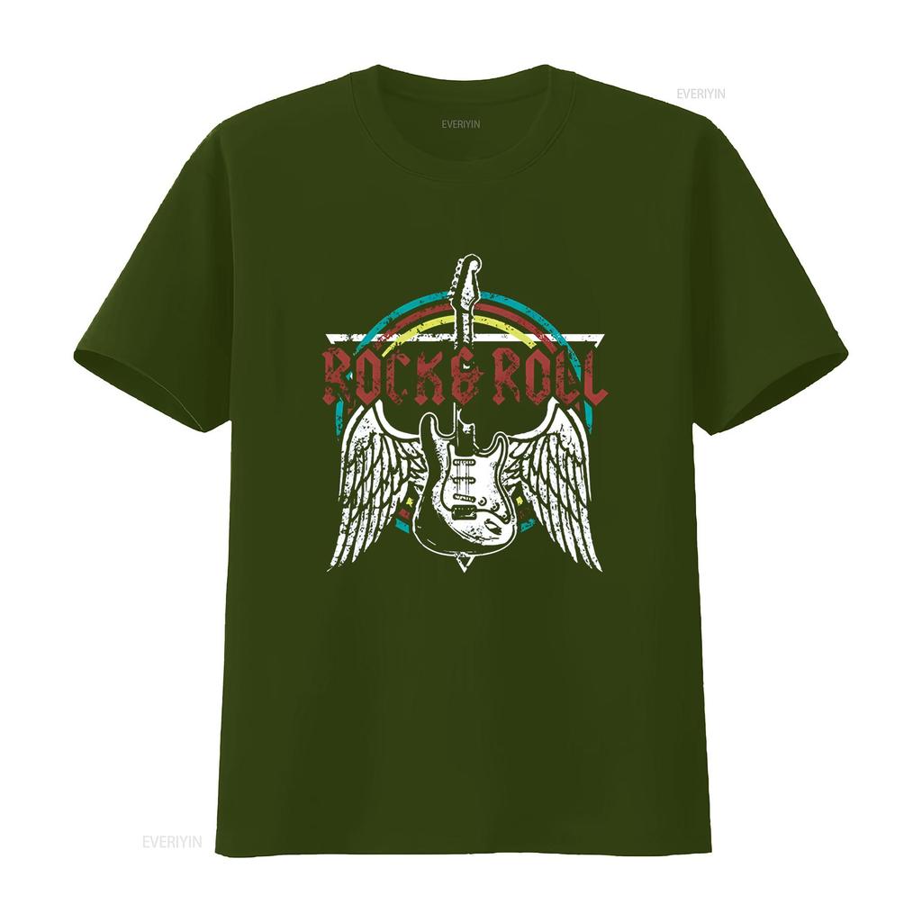 Rock and Roll T Shirt for Women Vintage Band Funny Country Music Retro Casual  Tops vintage Washed Stylish Comfortable Unisex