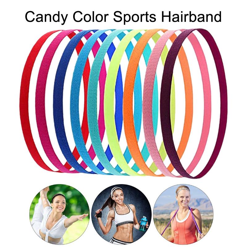 Kadın ve Erkekler İçin İnce Spor Saç Bantları Kaymaz Yoga Saç Bandı Futbol Basketbol Futbol Tenis Ve Golf İçin Esnek Ter Bantları