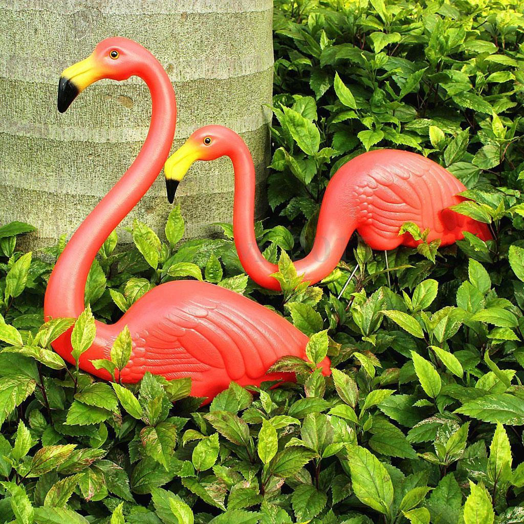 Looking Flamingo Plastic Grassland Ornaments Lawn Figurine Statues