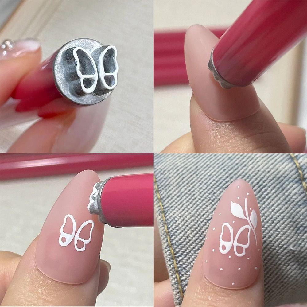 6/10/15pcs Floral Butterfly Pattern Nail Graffiti Pen Stamping Plate Nail Brush Stamp Pen  New Year