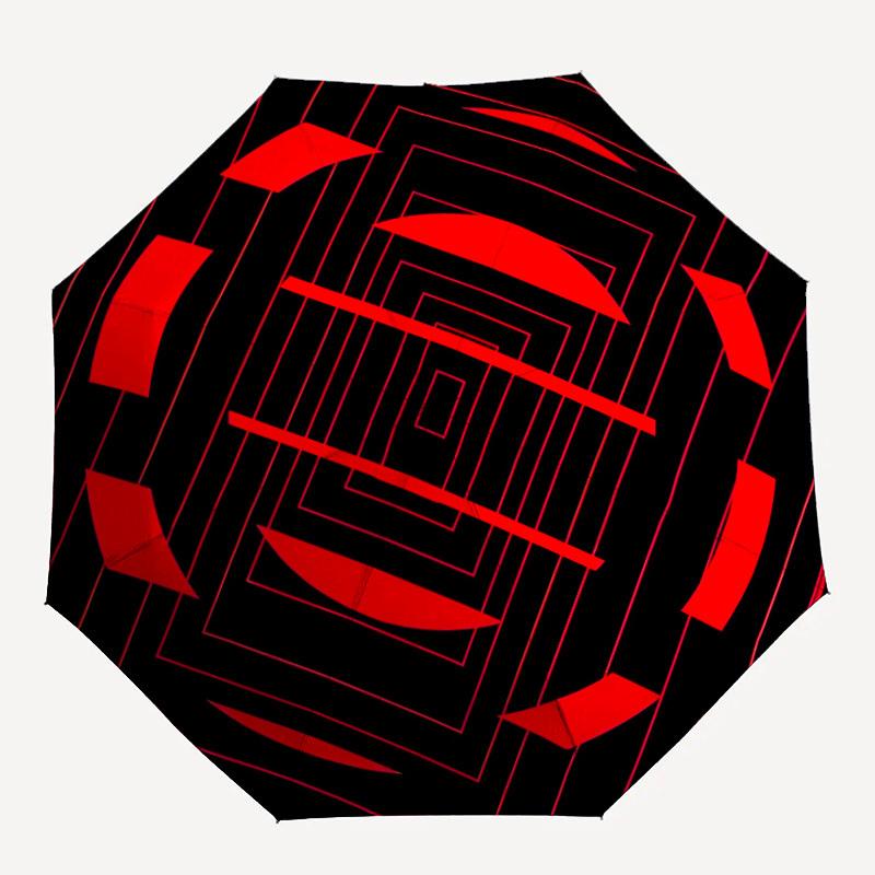

1pc Geometric Pattern Automatic Open/Close Umbrella Compact Folding Umbrella, All-Season Portable Umbrella for Women/Men, Perfect Gift for Birthday