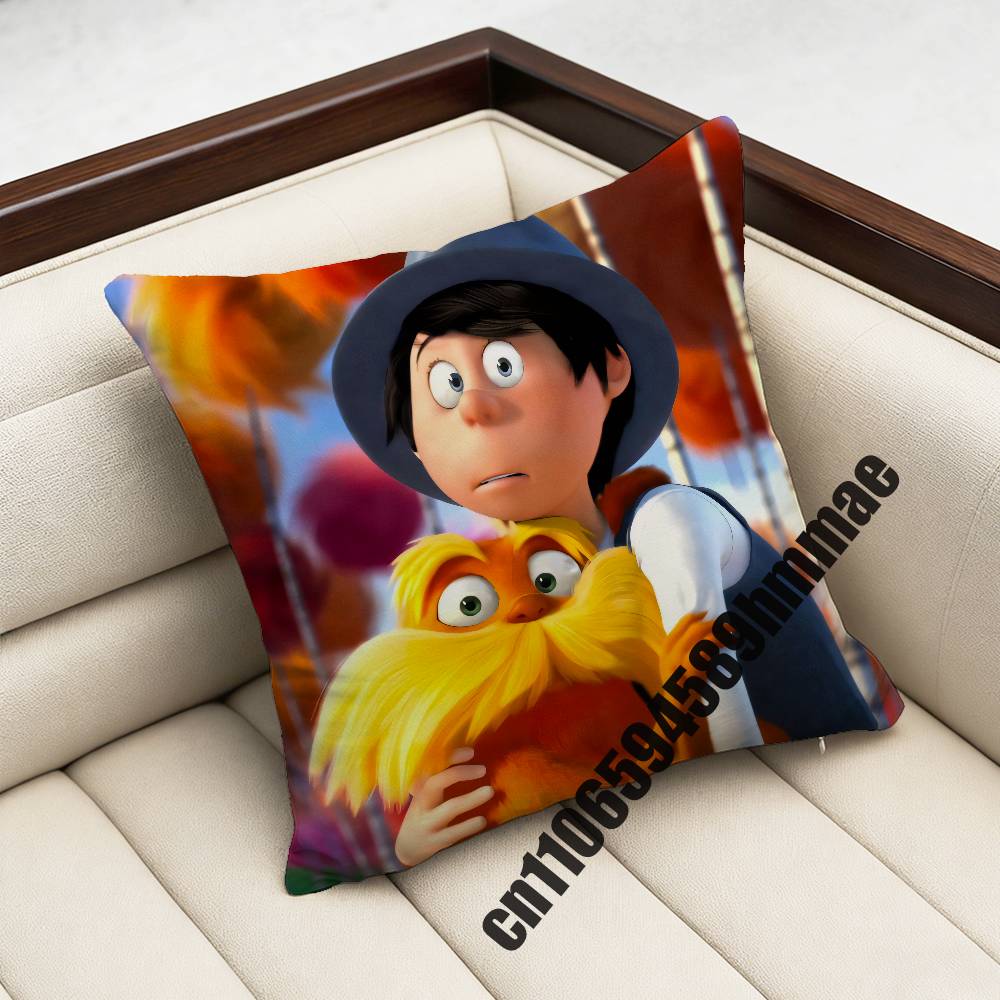 For L-Lorax Onceler Once Ler Throw Pillow Case Sham 45X45Cm 40X40Cm Square Car Pillowcase Pad Cushion Cover