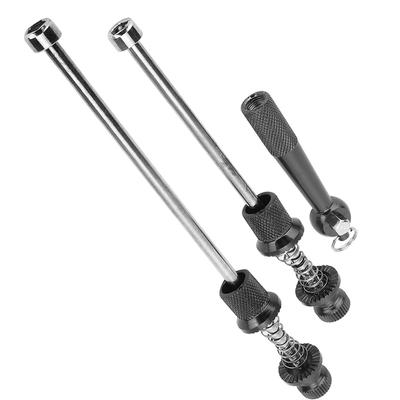 Aluminum Alloy Road Bike Anti Theft Quick Release Skewers Wheels Locking Security (Black)
