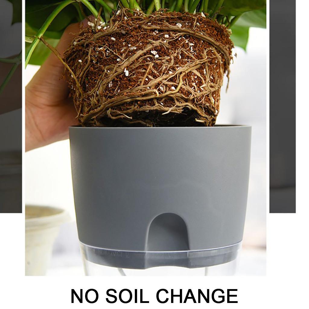 Lazy Flower Pot Automatic Water Absorption Plastic Pot Green Plant Water Culture