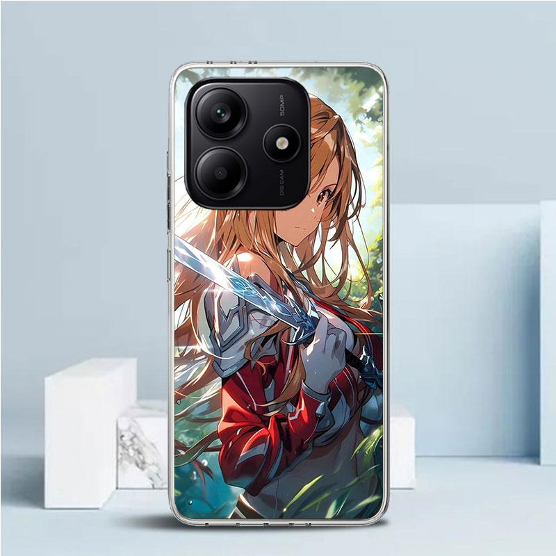 

Sword Art Online Yuuki Asuna Phone Case For Xiaomi Redmi Note 15 14 14S 13 12S 12 Pro Plus 11S 11 11T 11E 10S 10 + Soft TPU Back Note 15 Pro Plus