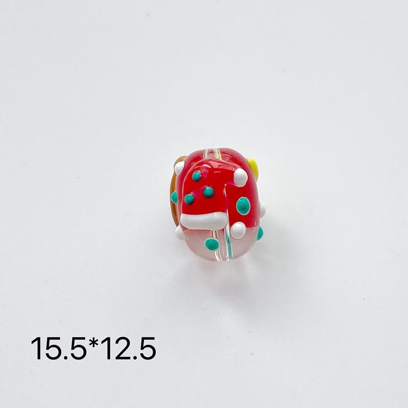 DIY Christmas Oval Hand-Painted Glass Beads: Tree, Old Man & Snowman Bracelet Set