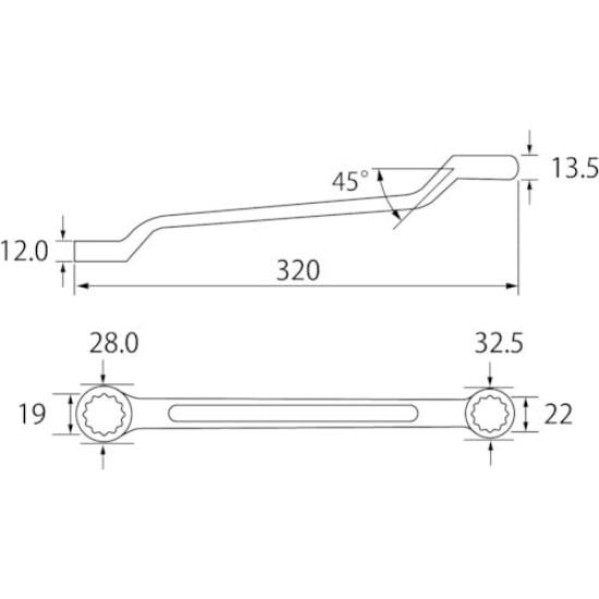 Lobtex Box Wrench OW1922 Double-Ended
