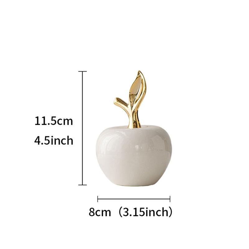 Christmas Ceramic Apple Figurine Modern Nordic Decorative Ornament Luxury Tabletop Sculpture for Home Office Living Room