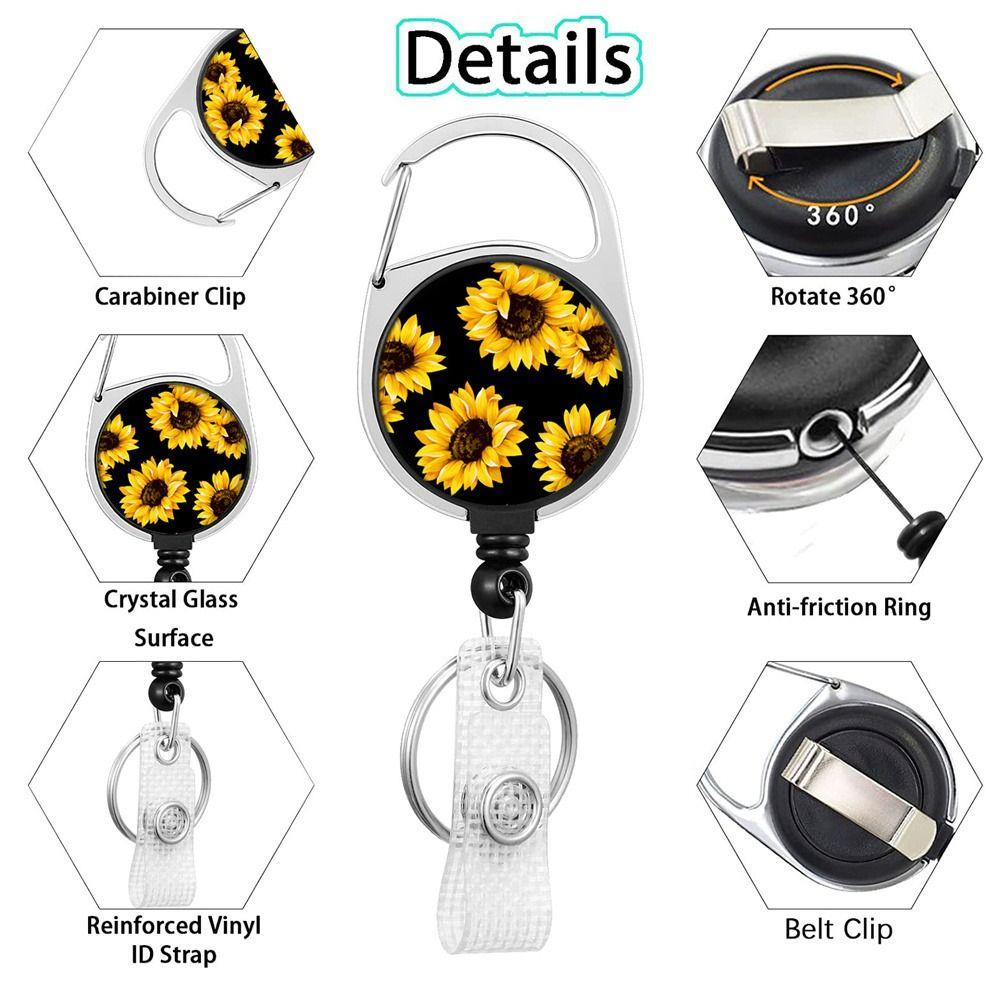 Einziehbarer Schlüsselanhänger Lanyard Clip Namensschildhalter Ausweishalter ID-Karten Schlüsselring Ausweisrolle Clip