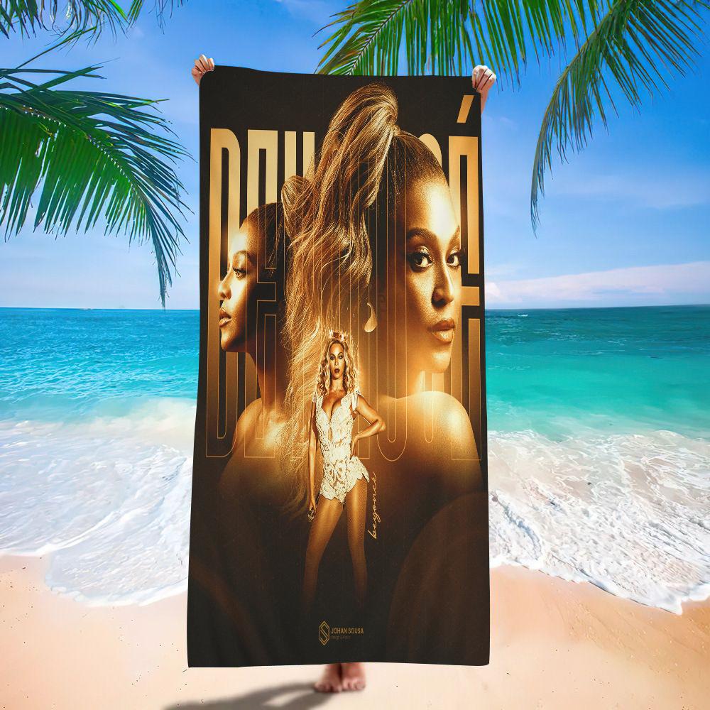 Beyonce Super Singer Microfiber Printed Beach Towel Mountain Climbing Yoga Beach Swimming Running Absorbent Soft Towel