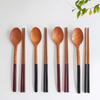 Nicott Wood Two-Tone Cutlery Set