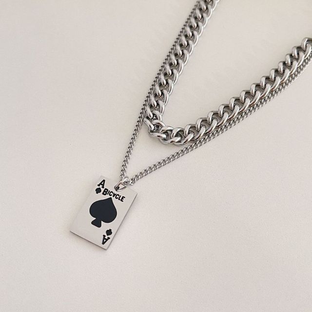 

Men Stainless Steel Hip Hop Never Fade Women Pendant Necklaces Jewelry Accessories Korean Style Choker Sweater ChainFashion Pendant