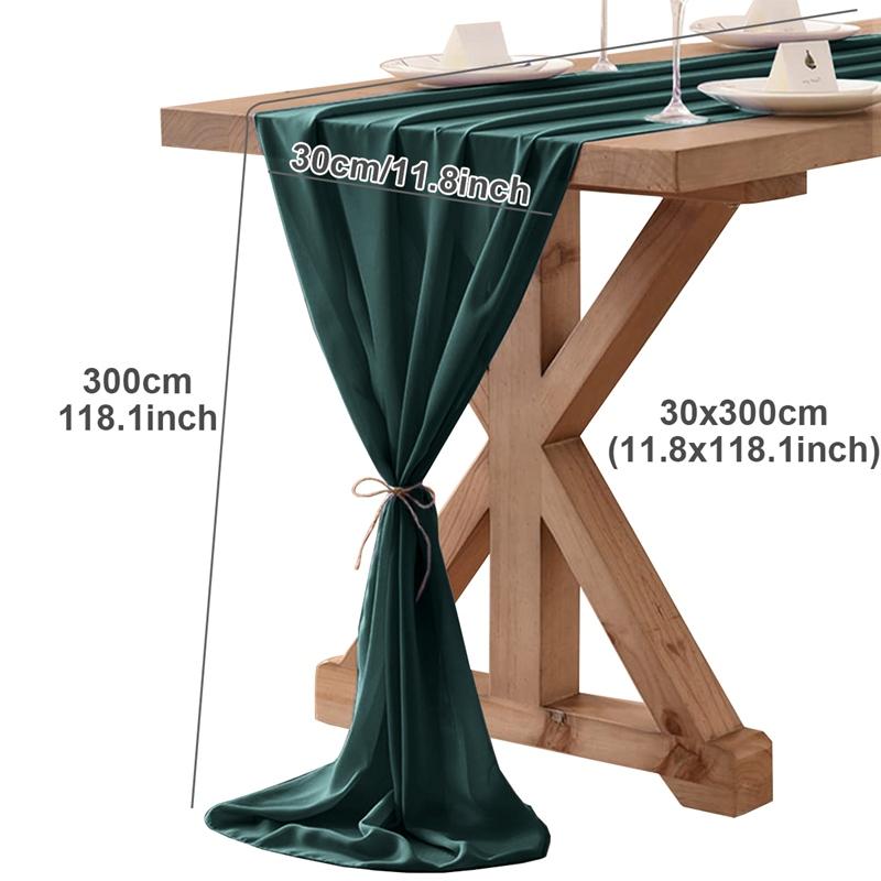 

30cm*300cm Chiffon Table Runner Romantic Boho Table Runner Wedding Birthday Party Bridal Valentine s Day Table Decoration 30cm 300cm