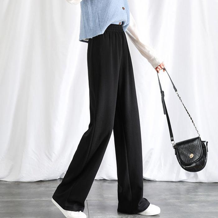 

WTEMPO укороченные брюки с высокой талией, женские свободные повседневные брюки прямого кроя из очень эластичного денима, супер длинные XXL чёрный