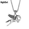 Coole Herren Unisex Fliegendes Pferd Pegasus Anhänger Halskette Amulett Edelstahl