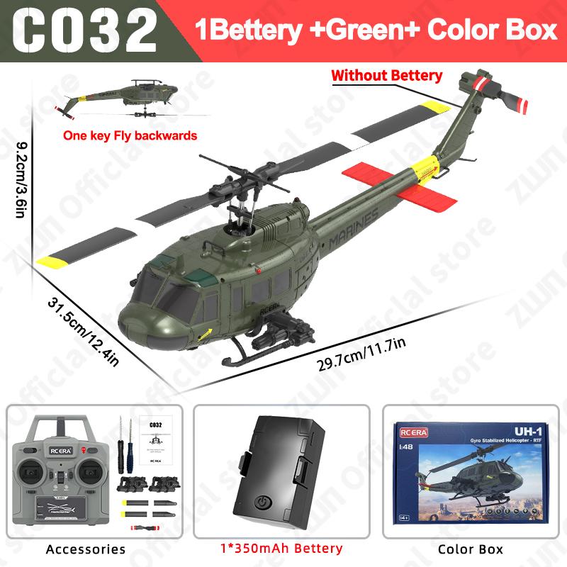מסוק RC C032 2.4G גירוסקופ 6 צירים 6 ערוצים החזקת גובה זרימה אופטית ללא מברשות מסוק נשלט מרחוק צעצועים לילד מבוגר