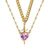 The Snow White Couple Necklace Heart and Sword Pendant Necklace for Women Romantic Valentine's Day Jewelry Gifts