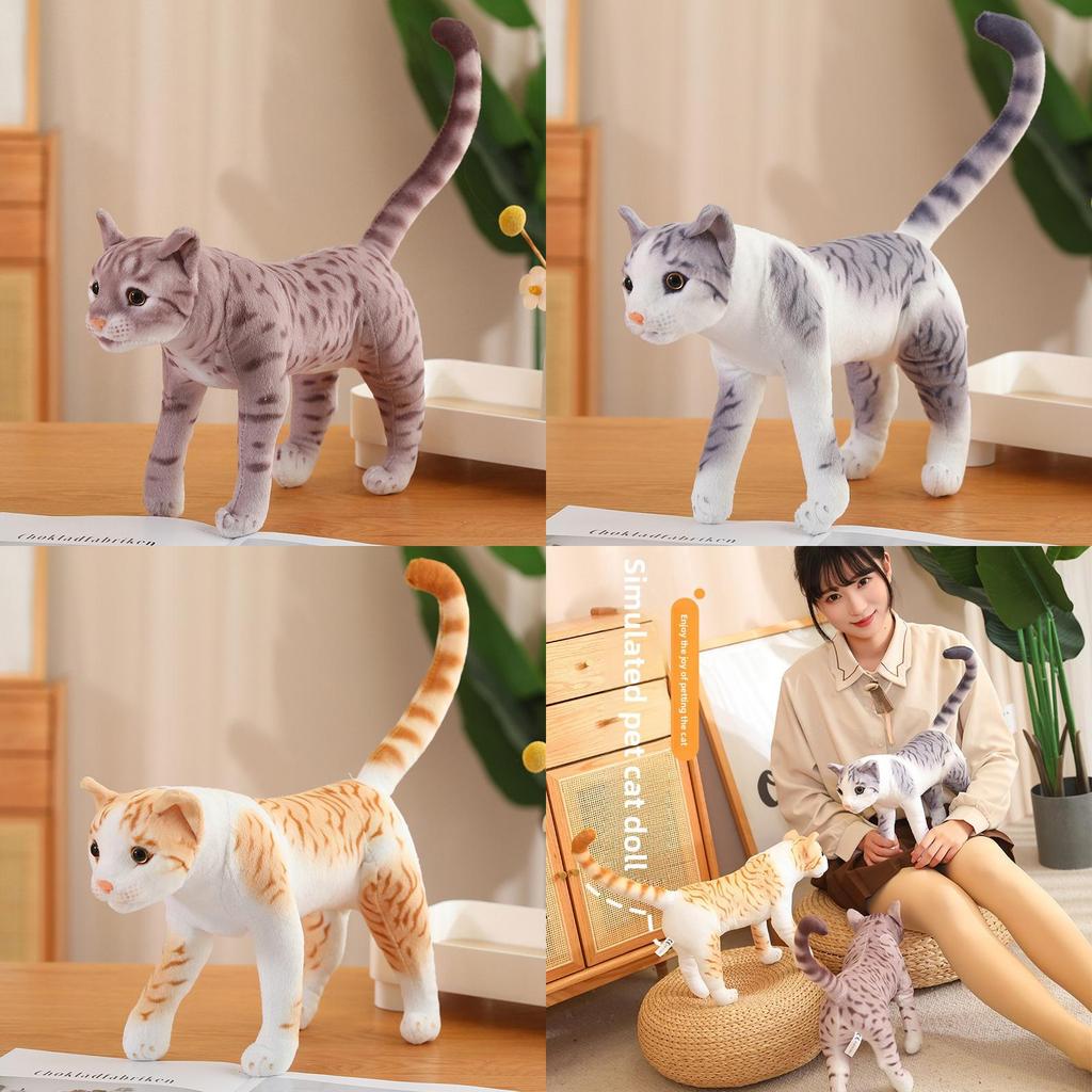 Plush Cat Pillow Toy With Soft Short Plush Fabric For Kids And Girls