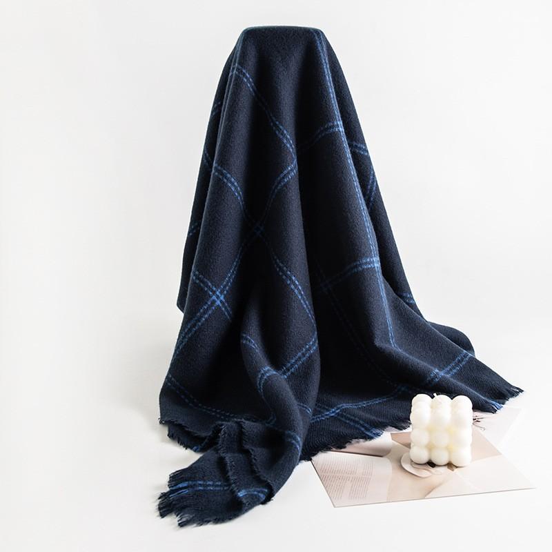 New Korean Imitation Cashmere Scarf High End Versatile Plaid Shawl Couple's Long Winter Warm Scarf