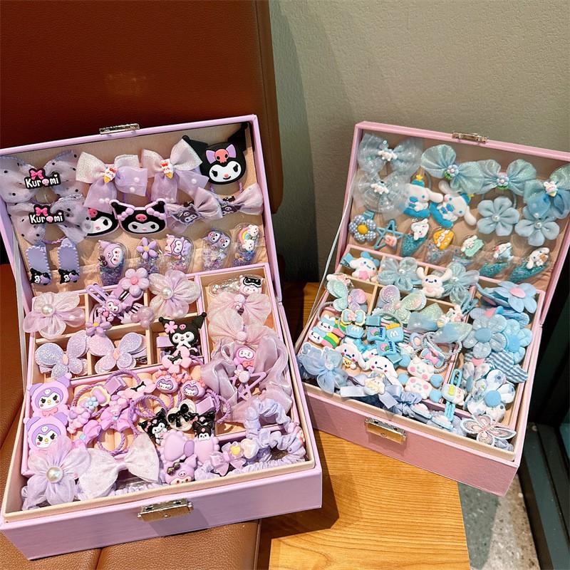 Kids Hair Accessories Gift Set Girls Birthday Party Princess Style Cartoon Character Hairpins Headbands Elastic Bands