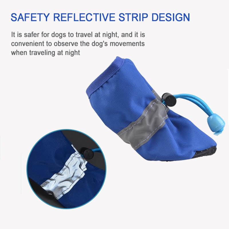 4pcs/set Waterproof Winter Pet Dog Shoes Anti-slip Rain Snow Boots Warm For Smal
