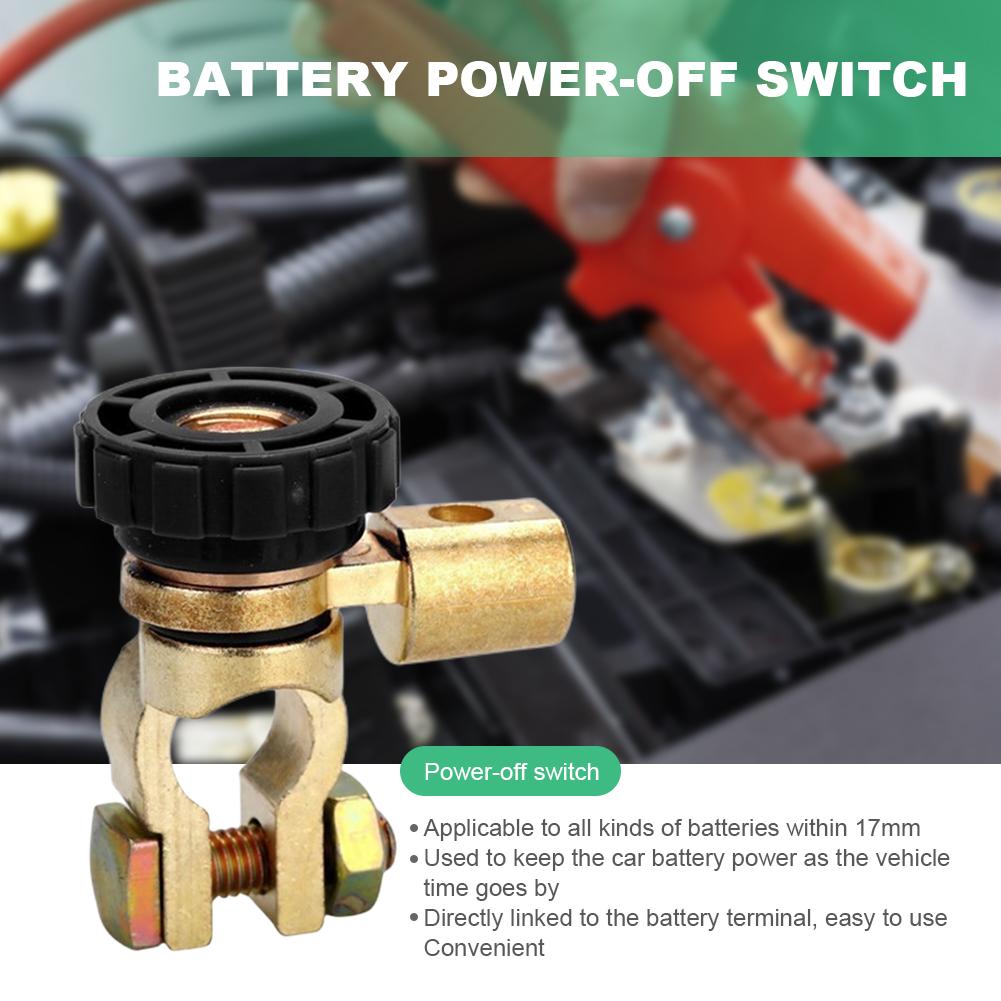 Battery Power-off Switch Anti-leakage Quick Cut-off Switch Rotary Disconnect Isolator for Within 17mm Batteries Car Accessories