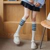 Women Stockings Knee High Colorful Stripe Long Socks Thin Summer For Lady Girls Student Socks School Party Comfortable Knee Sock