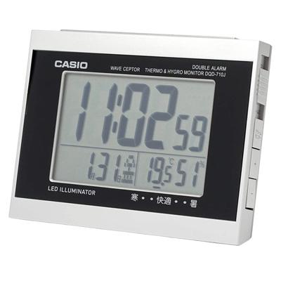 Radiosveglia Digitale Doppio Allarme Temperatura Umidità Visualizzazione Calendario Argento x x DQD-710J-8JF9.1 11.7 6.8cm