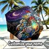 Custom Name Personalized The Smurfs Print Umbrella, Auto Open Close, 8‑Rib Sturdy Frame, Commute Camping Hiking Use, Birthday Gift