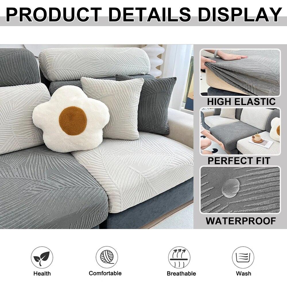 New Waterproof Jacquard Sofa Cover Solid Elastic Sofa Cushion Seat Cover Living Room L-Shaped Corner Couch Cover Pets Kids Home
