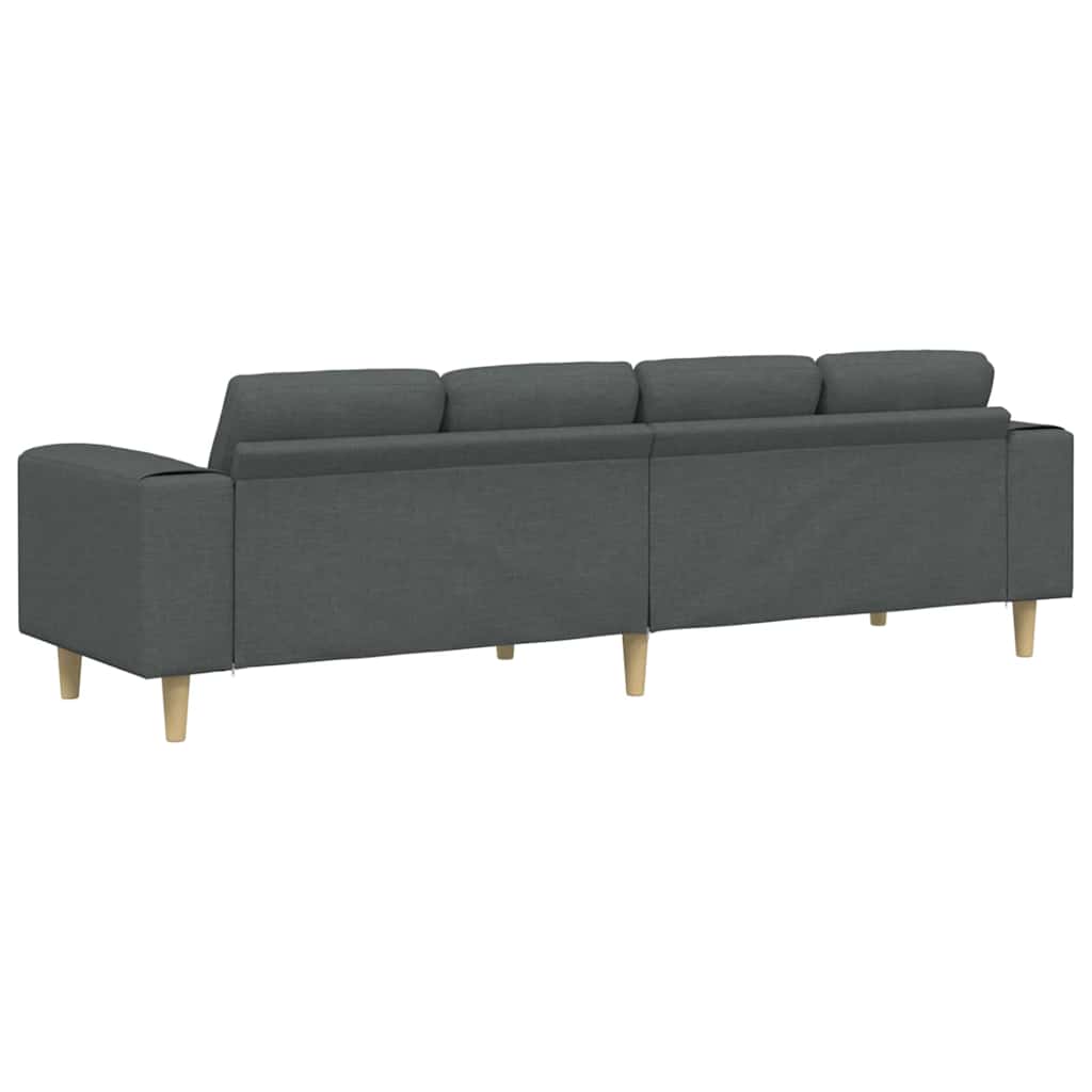 Living Room Sofa Dark Gray 250 X 77 X 76 Cm Polyester