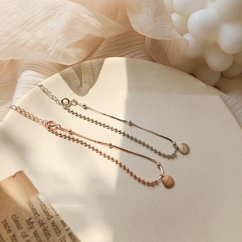 925 Sterling Silver Beads Bracelet & Bangle Adjustable Lucky Bracelet Women Fine Jewelry Accessories