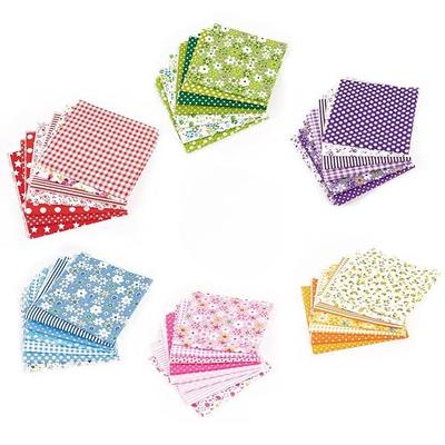 7 Τεμάχια Βαμβακερό Ύφασμα Ύφασμα Ραπτικής 100% Βαμβάκι με Τυπωτά Λουλούδια για DIY, Χειροτεχνίες, Έργα, Κέντημα (Quilting)