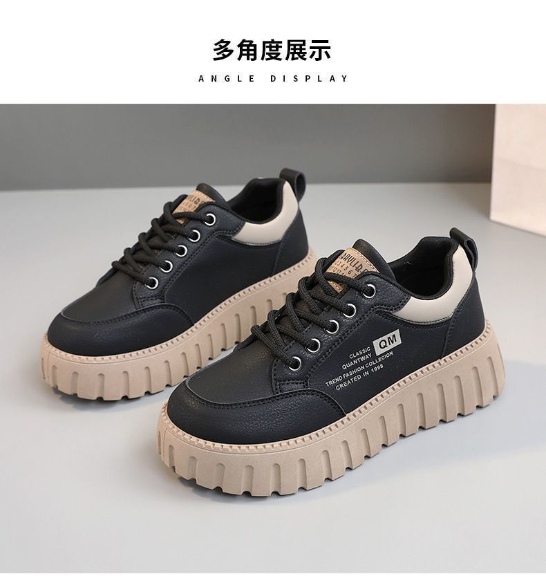 XQ229 neue 2025 Frühling und Sommer erhöhende Board-Schuhe Muffinsohle verschleißfest Street-Shooting Trend einfache Damenschuhe Studentenschuhe