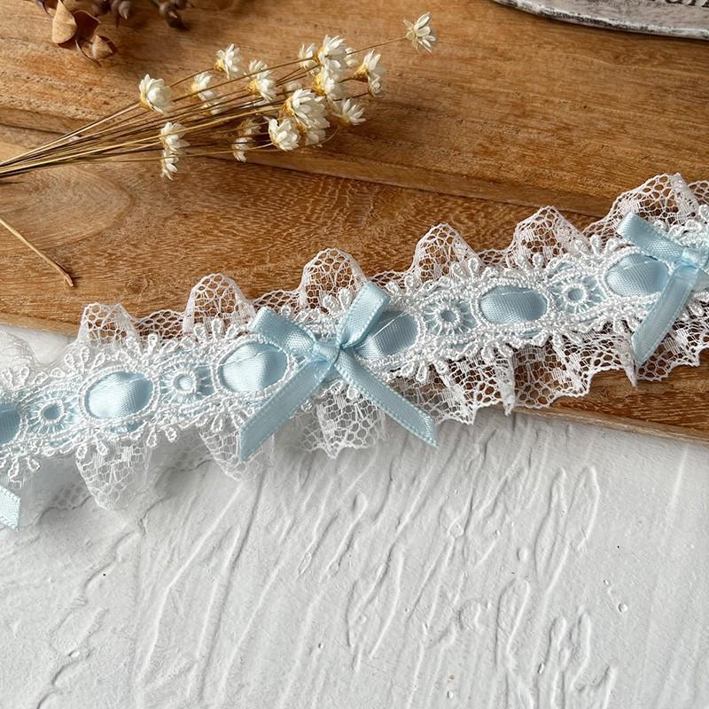 1m Bow Lace DIY Material Trim Ribbon Clothing Accessories Sewing Edges Applique Collar Neckline Edge 3.8cm Wide