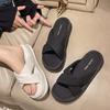 Slippers Women's Summer Outer Wear Fashionable New High-end Sense with Skirt Fashionable Cross Bow Thick Bottom Sandals
