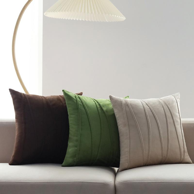 Nordic Velvet Pillowcase Solid Color Simple Rope Strap Sofa Pillow Home Pillowcase